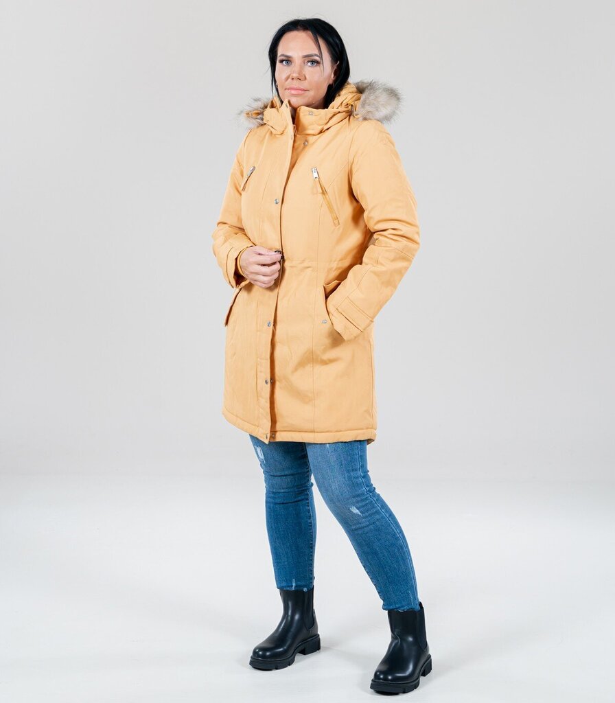 Vero Moda naiste parka 120g 10267006*04, sinep/amb 5715309853619 цена и информация | Naiste joped ja parkad | kaup24.ee