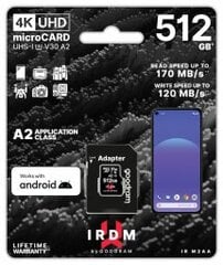 Goodram 512GB microSDXC + Adapter цена и информация | Карты памяти для фотоаппаратов, камер | kaup24.ee