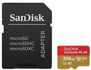 SanDisk Extreme PLUS microSDXC SDSQXBD-256G-GN6MA hind ja info | Fotoaparaatide mälukaardid | kaup24.ee