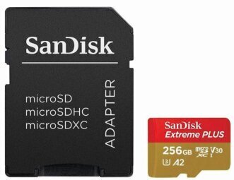 SanDisk Extreme PLUS microSDXC SDSQXBD-256G-GN6MA hind ja info | Fotoaparaatide mälukaardid | kaup24.ee