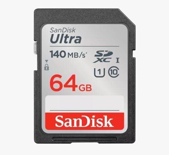 Mälukaart Sandisk Ultra SDXC 64GB hind ja info | Fotoaparaatide mälukaardid | kaup24.ee