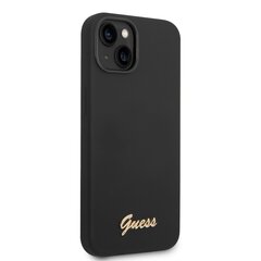 Guess Liquid Silicone Metal Logo Case for iPhone 14 Black цена и информация | Чехлы для телефонов | kaup24.ee