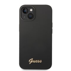 Guess Liquid Silicone Metal Logo Case for iPhone 14 Black цена и информация | Чехлы для телефонов | kaup24.ee