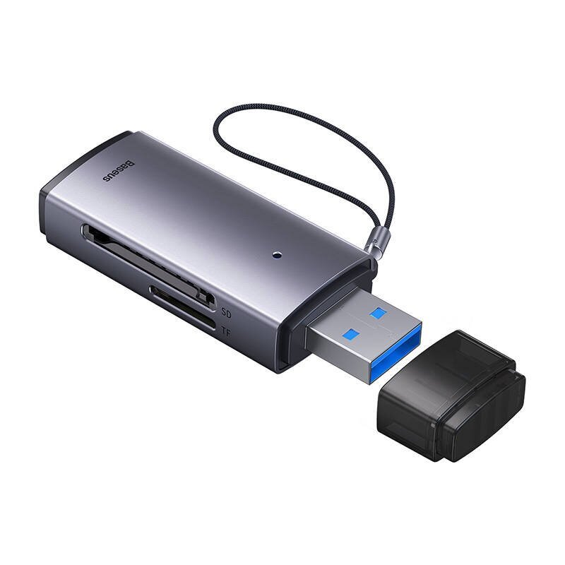 Baseus Lite Series SD/TF memory card reader, USB (gray) hind ja info | USB jagajad, adapterid | kaup24.ee