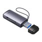 Baseus Lite Series SD/TF memory card reader, USB (gray) hind ja info | USB jagajad, adapterid | kaup24.ee