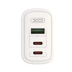 XO wall charger CE04 PD 65W 2x USB-C 1x USB white цена и информация | Зарядные устройства для телефонов | kaup24.ee