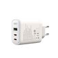 XO wall charger CE04 PD 65W 2x USB-C 1x USB white hind ja info | Mobiiltelefonide laadijad | kaup24.ee