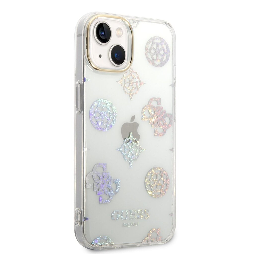 Guess PC/TPU Peony Glitter Case for iPhone 14 White цена и информация | Telefoni kaaned, ümbrised | kaup24.ee