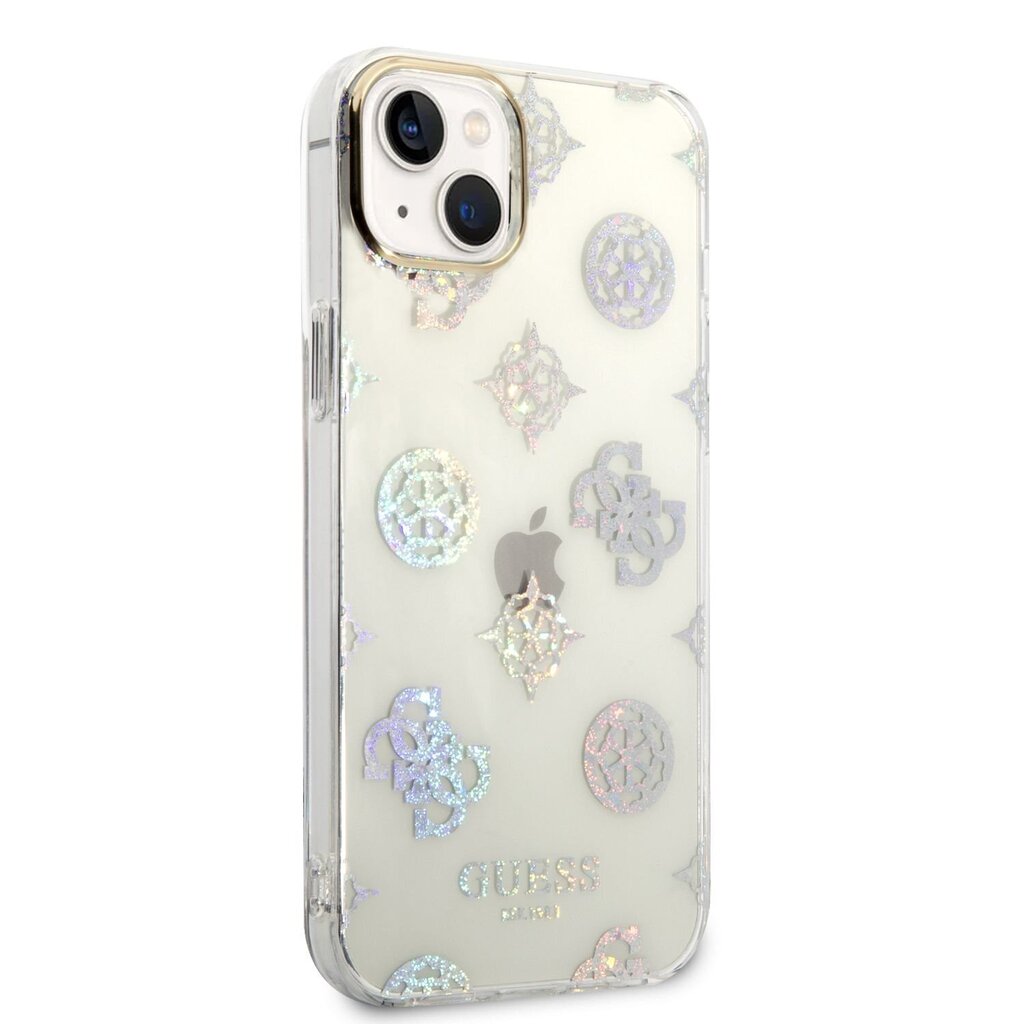 Guess PC/TPU Peony Glitter Case for iPhone 14 Plus White цена и информация | Telefoni kaaned, ümbrised | kaup24.ee