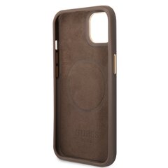 Guess PU 4G MagSafe Compatible Case for iPhone 14 Plus Brown hind ja info | Telefoni kaaned, ümbrised | kaup24.ee