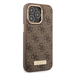 Guess PU 4G MagSafe Compatible Case for iPhone 14 Pro Brown цена и информация | Чехлы для телефонов | kaup24.ee