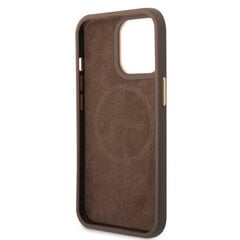 Guess PU 4G MagSafe Compatible Case for iPhone 14 Pro Max Brown hind ja info | Telefoni kaaned, ümbrised | kaup24.ee