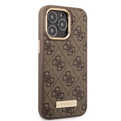 Guess PU 4G MagSafe Compatible Case for iPhone 14 Pro Max Brown hind ja info | Telefoni kaaned, ümbrised | kaup24.ee