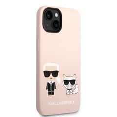 Karl Lagerfeld MagSafe Compatible Case Liquid Silicone Karl and Choupette for iPhone 14 Plus Pink hind ja info | Telefoni kaaned, ümbrised | kaup24.ee