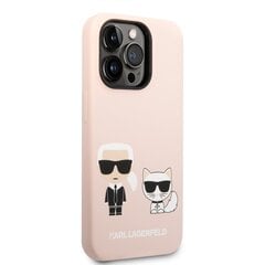 Karl Lagerfeld MagSafe Compatible Case Liquid Silicone Karl and Choupette for iPhone 14 Pro Pink цена и информация | Чехлы для телефонов | kaup24.ee