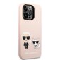 Karl Lagerfeld MagSafe Compatible Case Liquid Silicone Karl and Choupette for iPhone 14 Pro Pink цена и информация | Telefoni kaaned, ümbrised | kaup24.ee