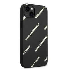 Karl Lagerfeld PU Grained Leather Logomania Case for iPhone 14 Plus Black цена и информация | Чехлы для телефонов | kaup24.ee