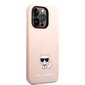 Karl Lagerfeld Liquid Silicone Choupette Case for iPhone 14 Pro Max Pink цена и информация | Telefoni kaaned, ümbrised | kaup24.ee