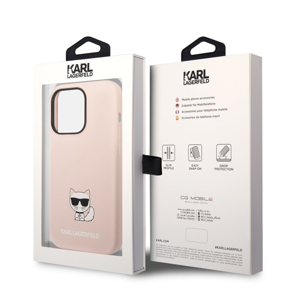 Karl Lagerfeld Liquid Silicone Choupette Case for iPhone 14 Pro Max Pink цена и информация | Telefoni kaaned, ümbrised | kaup24.ee