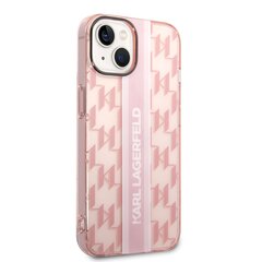 Karl Lagerfeld Monogram Vertical Stripe Case for iPhone 14 Pink цена и информация | Чехлы для телефонов | kaup24.ee