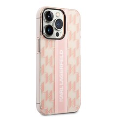 Karl Lagerfeld Monogram Vertical Stripe Case for iPhone 14 Pro Max Pink hind ja info | Telefoni kaaned, ümbrised | kaup24.ee