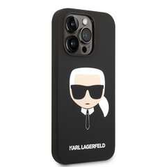 Karl Lagerfeld Liquid Silicone Karl Head Case for iPhone 14 Pro Max Black цена и информация | Чехлы для телефонов | kaup24.ee