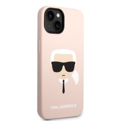 Karl Lagerfeld Liquid Silicone Karl Head Case for iPhone 14 Pink цена и информация | Чехлы для телефонов | kaup24.ee