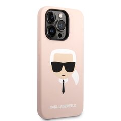 Karl Lagerfeld Liquid Silicone Karl Head Case for iPhone 14 Pro Pink цена и информация | Чехлы для телефонов | kaup24.ee