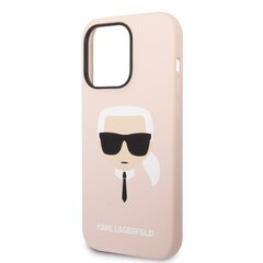 Karl Lagerfeld Liquid Silicone Karl Head Case for iPhone 14 Pro Pink цена и информация | Чехлы для телефонов | kaup24.ee
