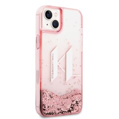 Karl Lagerfeld Liquid Glitter Big KL Logo Case for iPhone 14 Plus Pink hind ja info | Telefoni kaaned, ümbrised | kaup24.ee