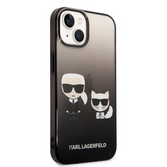 Karl Lagerfeld Gradient Karl and Choupette Case for iPhone 14 Black hind ja info | Telefoni kaaned, ümbrised | kaup24.ee