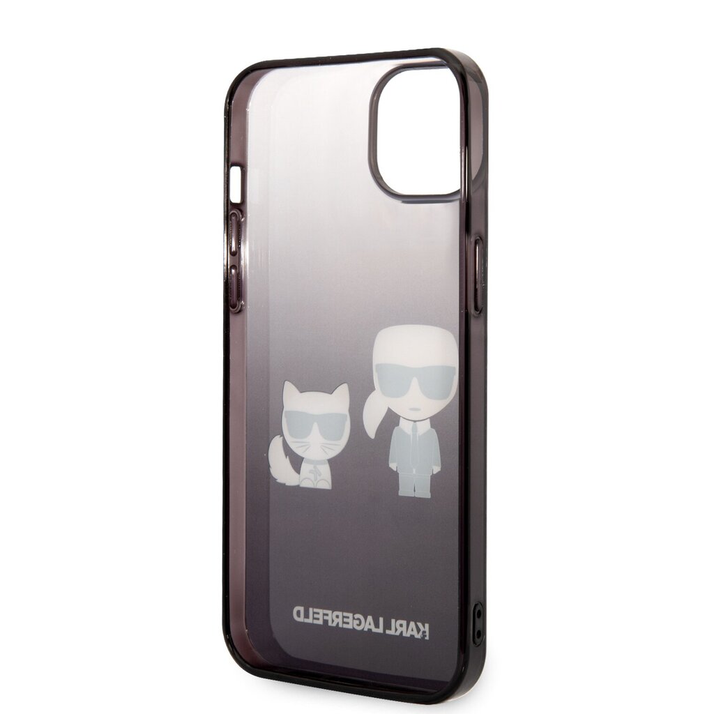 Karl Lagerfeld Gradient Karl and Choupette Case for iPhone 14 Plus Black hind ja info | Telefoni kaaned, ümbrised | kaup24.ee