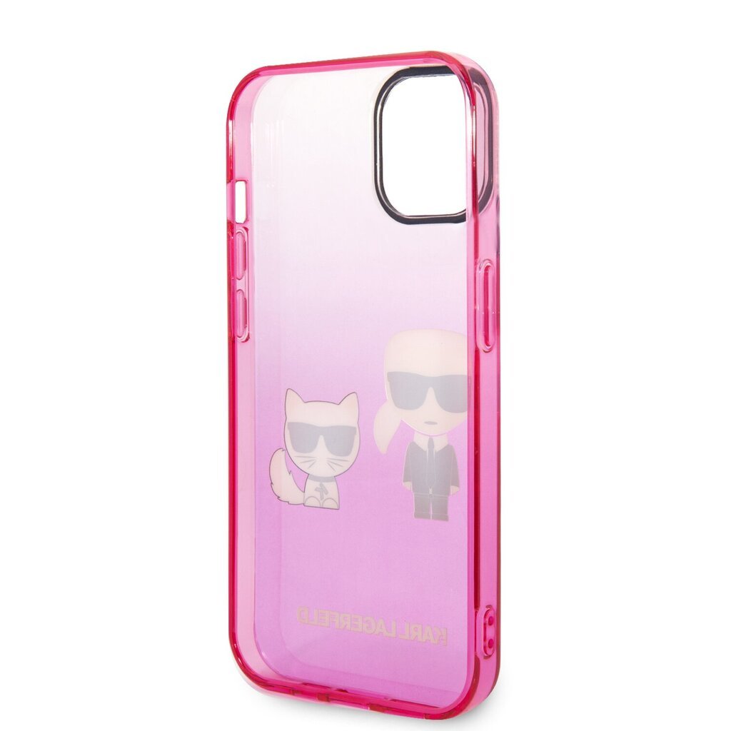 Karl Lagerfeld Gradient Karl and Choupette Case for iPhone 14 Pink цена и информация | Telefoni kaaned, ümbrised | kaup24.ee