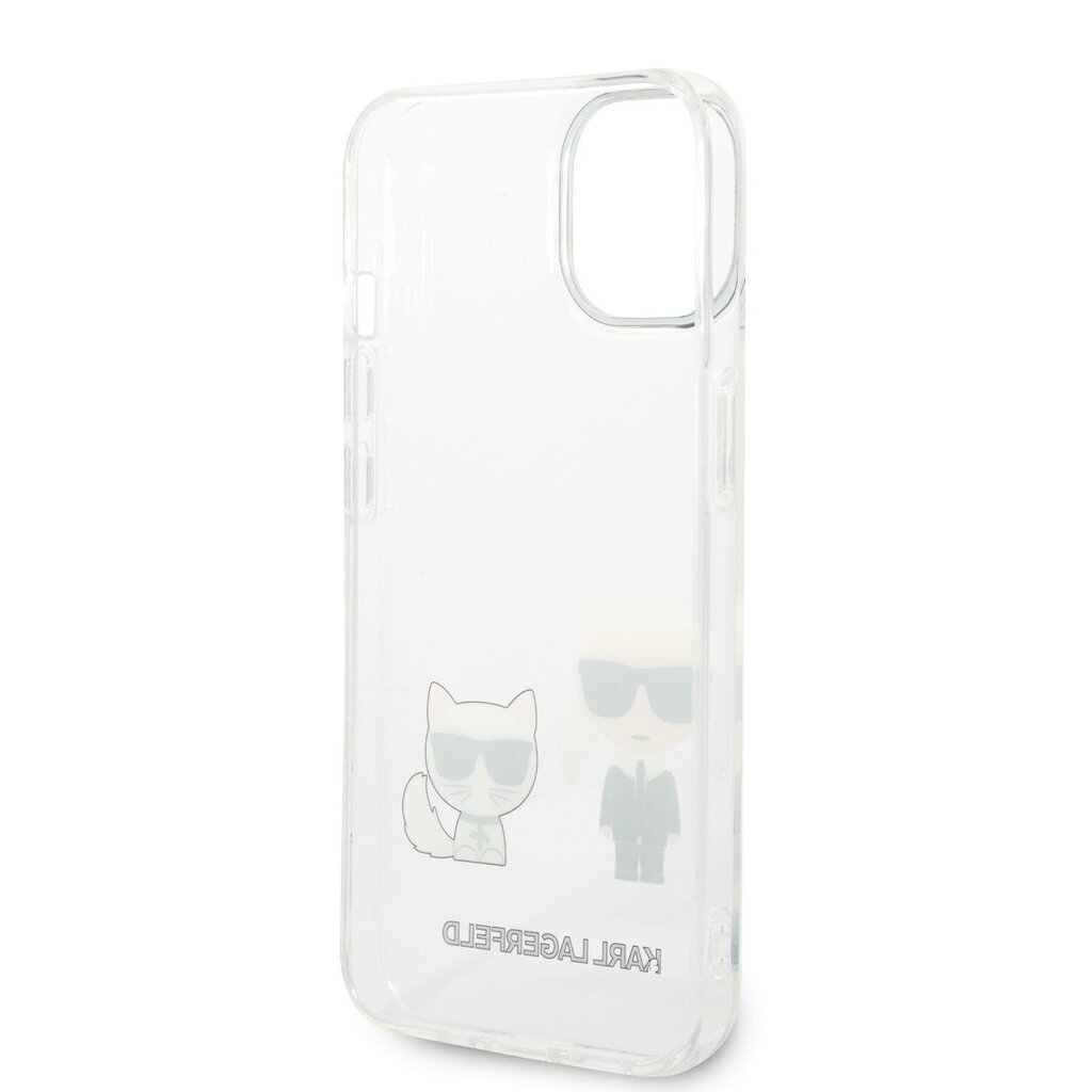 Karl Lagerfeld PC/TPU Ikonik Karl and Choupette Case for iPhone 14 Plus Transparent hind ja info | Telefoni kaaned, ümbrised | kaup24.ee