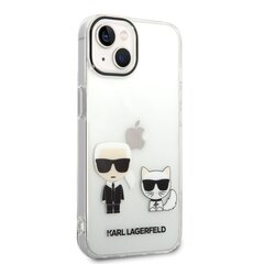 Karl Lagerfeld PC/TPU Ikonik Karl and Choupette Case for iPhone 14 Plus Transparent hind ja info | Telefoni kaaned, ümbrised | kaup24.ee