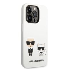 Karl Lagerfeld and Choupette Liquid Silicone Case for iPhone 14 Pro Max White hind ja info | Telefoni kaaned, ümbrised | kaup24.ee