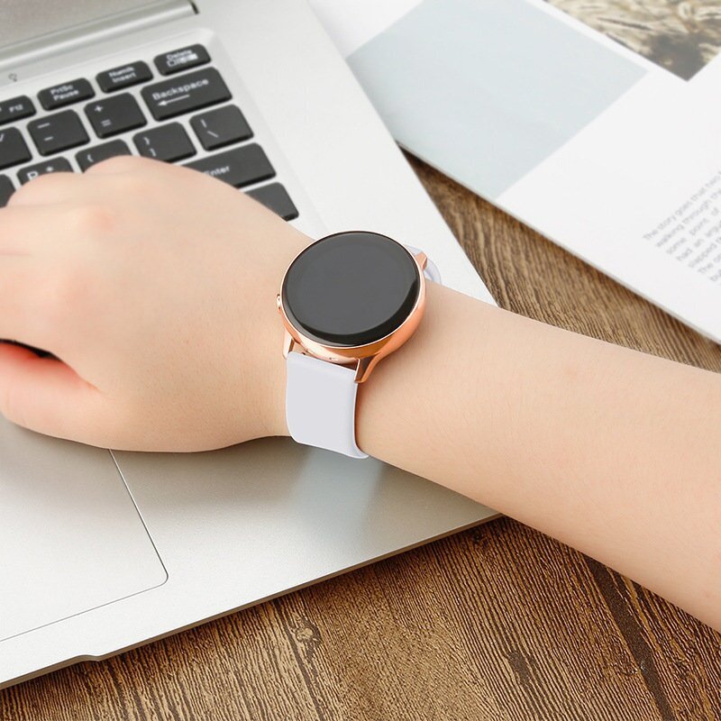 Silicone Strap TYS smartwatch band universal 20mm black hind ja info | Nutikellade ja nutivõrude tarvikud | kaup24.ee