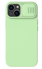 Nillkin CamShield Silky Silicone Case for Apple iPhone 14 Green цена и информация | Чехлы для телефонов | kaup24.ee