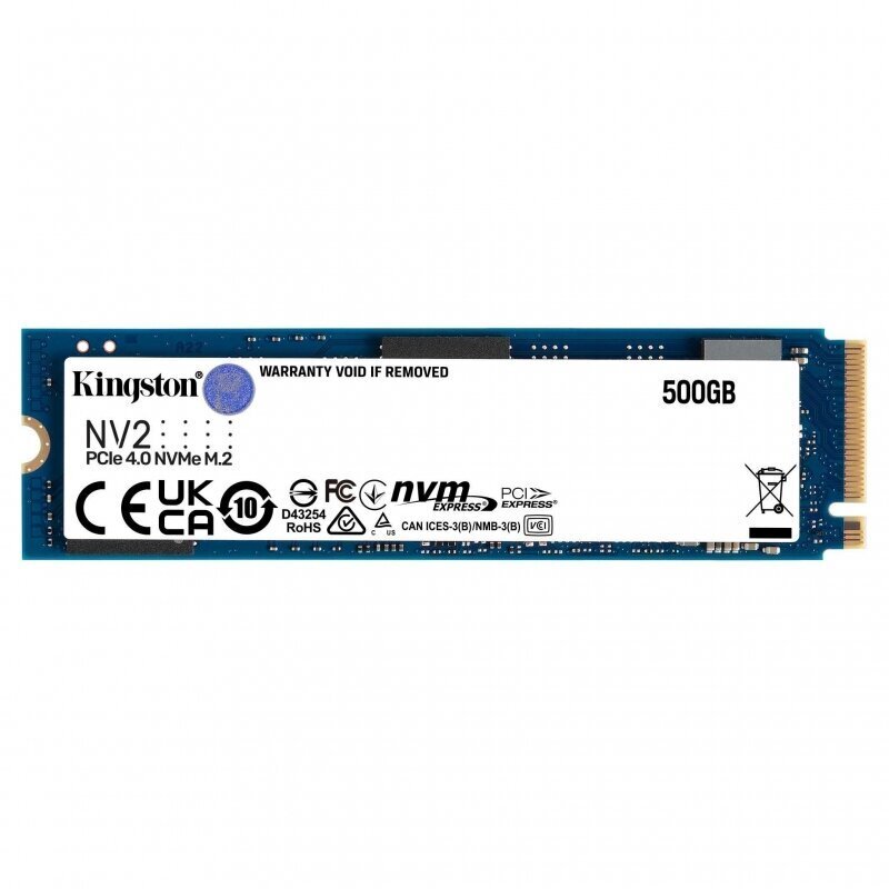 Kingston Technology NV2 M.2 500 GB PCI Express 4.0 NVMe hind ja info | Sisemised kõvakettad (HDD, SSD, Hybrid) | kaup24.ee