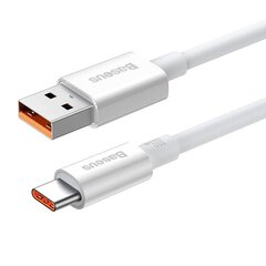 Baseus Superior Series Cable USB to USB-C, 100W, 1m (white) hind ja info | Mobiiltelefonide kaablid | kaup24.ee