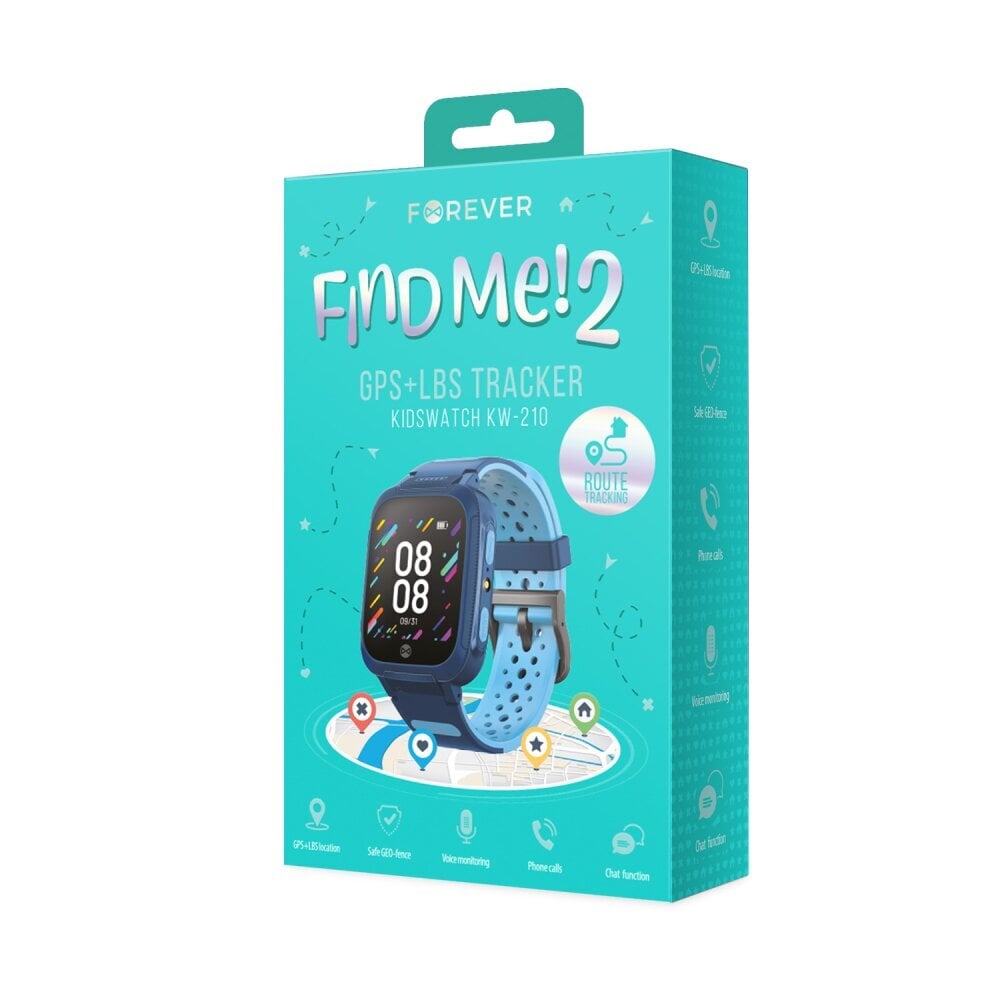 Forever Find Me 2 KW-210 Blue цена и информация | Nutikellad (smartwatch) | kaup24.ee