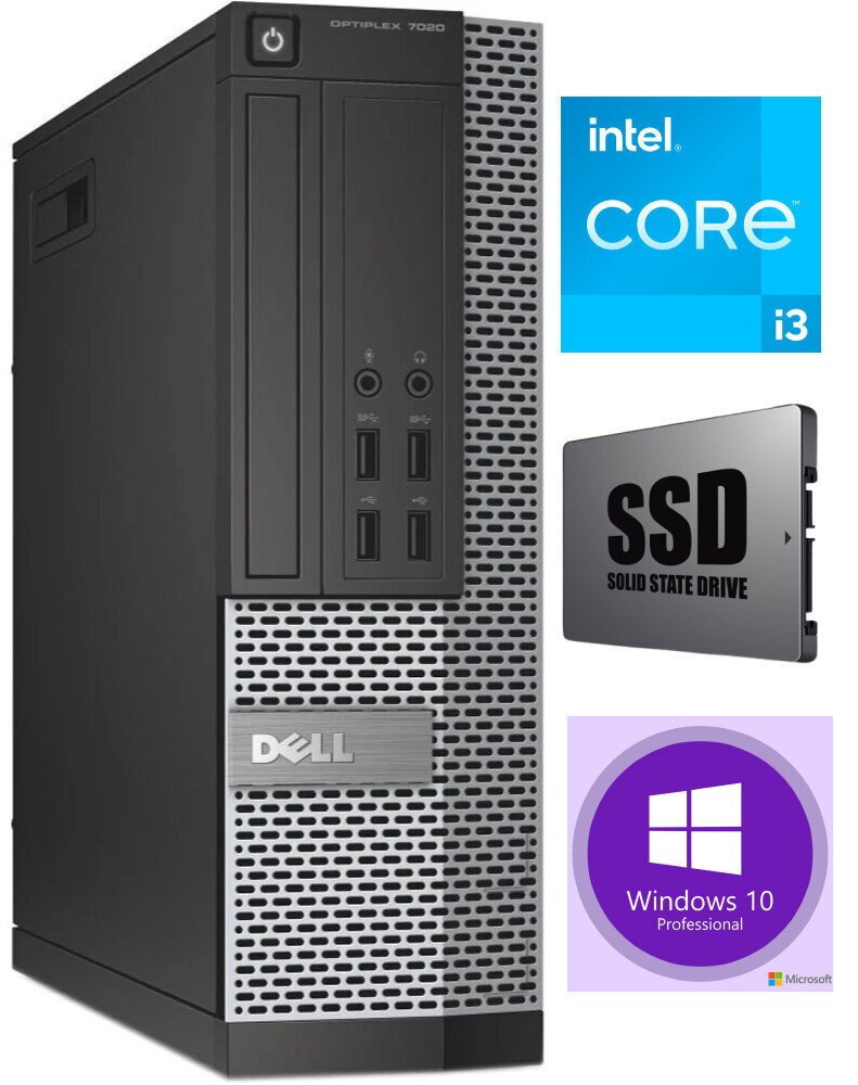 Dell 7020 SFF i3-4130 4GB 960GB SSD Windows 10 Professional hind ja info | Lauaarvutid | kaup24.ee