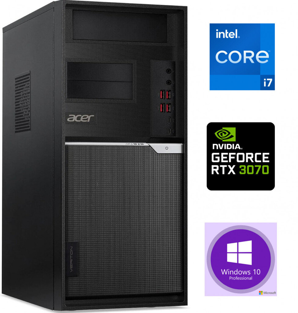 ACER Veriton i7-11700 32GB 512GB SSD RTX 3070 8GB Windows 10 цена и информация | Lauaarvutid | kaup24.ee