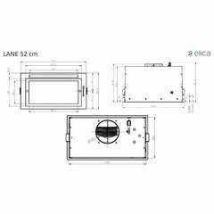 Elica LANE GR/A/52 Капот цена и информация | Вытяжки на кухню | kaup24.ee