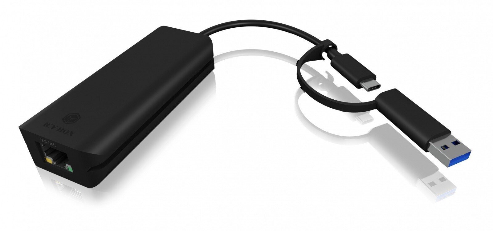 IcyBox IB-LAN100-C3 USB TYPE-C kaabel kohtvõrku цена и информация | USB jagajad, adapterid | kaup24.ee