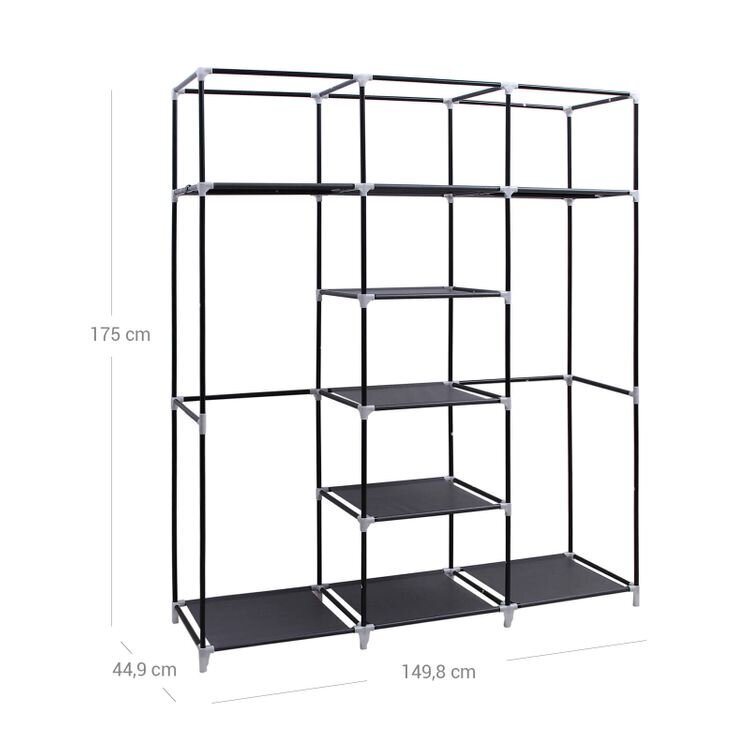 Kangast kapp SONGMICS 175 x 150 cm Must hind ja info | Kapid | kaup24.ee