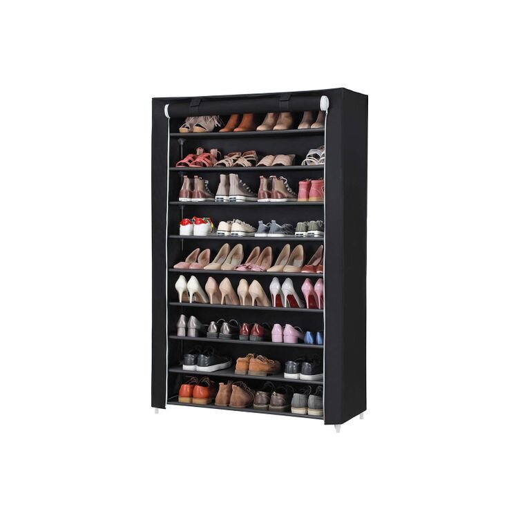Mustade rullustega kingakapp SONGMICS RXJ00HV1 hind ja info | Jalatsikapid, jalatsiriiulid | kaup24.ee
