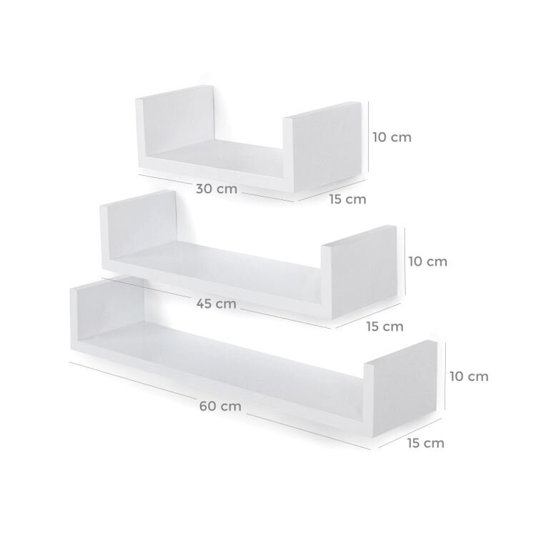 Seinariiulite komplekt SONGMICS, valge hind ja info | Riiulid | kaup24.ee