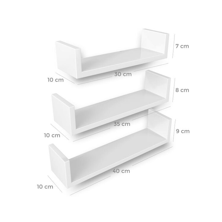 Ujuvate riiulite komplekt SONGMICS LWS40WT hind ja info | Riiulid | kaup24.ee