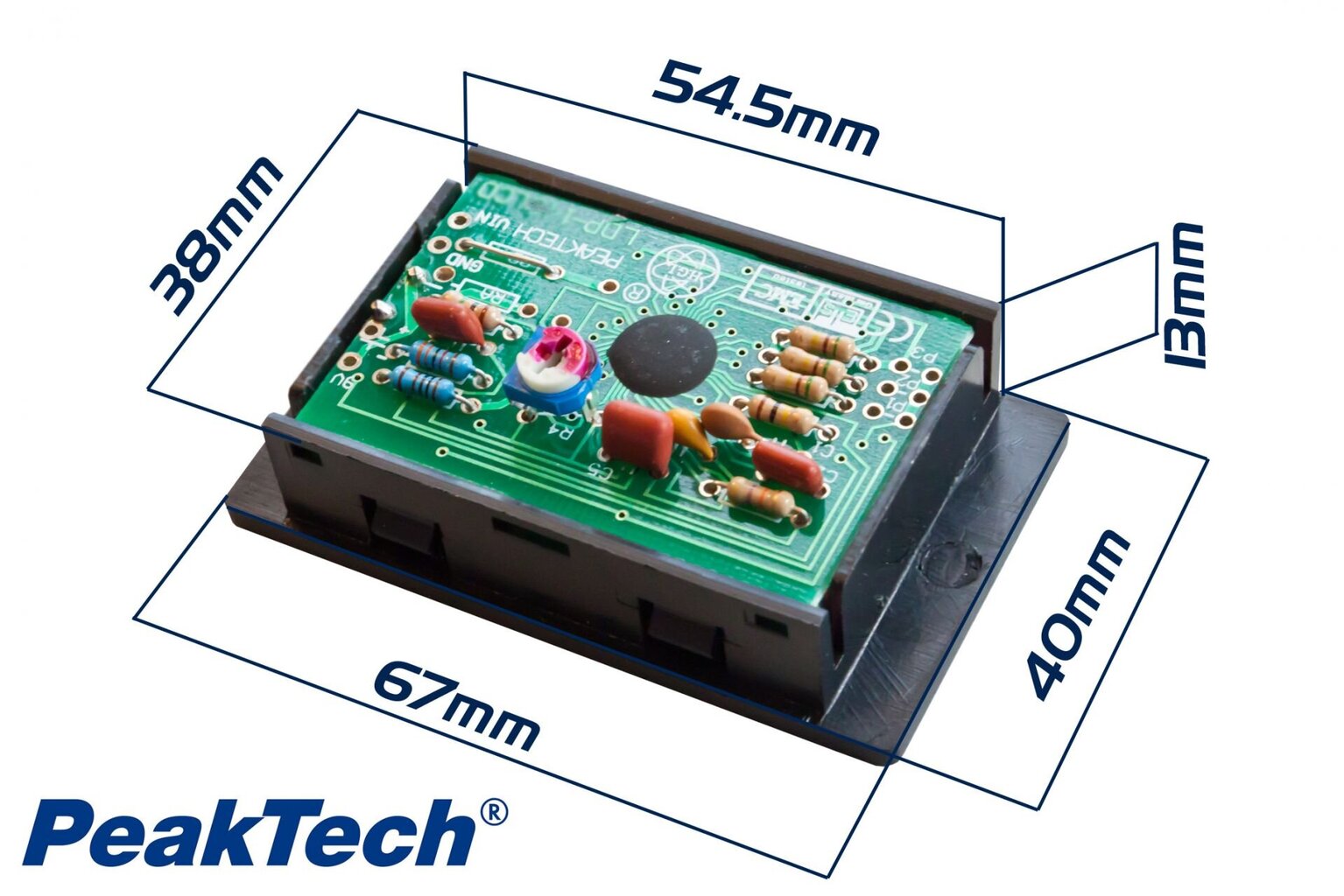 Volt ja ampermeeter PeakTech® LDP-135, LCD-ekraan kõrgusega 13 mm hind ja info | Käsitööriistad | kaup24.ee